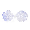 Baking Painted Transparent Glass Bead Caps DGLA-N004-14-3