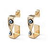 Brass Enamel Evil Eye Stud Earrings EJEW-A093-04G-10-1