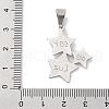 201 Stainless Steel Pendants STAS-Q342-13P-3