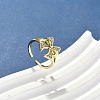 Brass Micro Pave Cubic Zirconia Cuff Rings RJEW-D322-06G-1