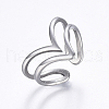 Hollow 304 Stainless Steel Cuff Finger Rings RJEW-H126-46P-19mm-1
