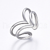 Tarnish Resistant Hollow 304 Stainless Steel Cuff Finger Rings RJEW-H126-46P-19mm-1