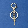 304 Stainless Steel Initial Letter Key Charm Keychains KEYC-YW00004-23-2