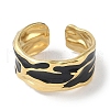 Ion Plating(IP) 304 Stainless Steel Enamel Cuff Finger Rings RJEW-L107-036G-02-2