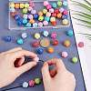 ARRICRAFT 60Pcs 10 Colors UV Plating Iridescent Acrylic Beads MACR-AR0001-23-4
