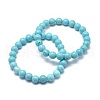 Natural Howlite Bead Stretch Bracelets X-BJEW-K212-A-011-1