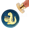 Brass Wax Seal Stamp with Handle AJEW-WH0184-0211-1