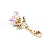 Glass Angel Pendant Decorations HJEW-MZ00207-01-4