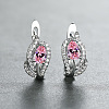 Brass Micro Pave Cubic Zirconia Hoop Earrings WG7D53C-06-1