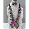 Oval Synthetic Turquoise Dangle Earrings & Pendant Necklaces FS-WG6ECB4-04-1