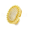 Brass Micro Pave Clear Cubic Zirconia Cuff Rings for Wome RJEW-Q009-02G-3