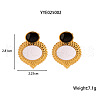 Elegant Stainless Steel White Shell Oval Stud Earrings for Women XO8375-3-1