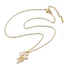 Brass Micro Pave Cubic Clear Zirconia Butterfly Pendant Neckalces for Women NJEW-S448-06G-4