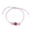 Round Natural Quartz & Carnelian Beaded Necklace & Bracelet & Dangle Earring Sets SJEW-JS01335-6
