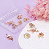 Cheriswelry 12Pcs 6 Style Brass Micro Pave Clear Cubic Zirconia Pendants KK-CW0001-04-12