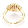 Brass Micro Pave Cubic Zirconia Adjustable Open Cuff Rings for Women RJEW-N051-03G-3