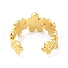 Rack Plating Brass Flower Wrap Open Cuff Rings for Women RJEW-M148-08G-2
