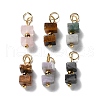 Natural Gemstone Cuboid Beaded Pendants STAS-C120-02G-1