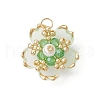Handmade Glass Seed Beaded Sakura Pendants PALLOY-MZ00763-03-1