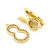 Brass Clear Cubic Zirconia Fold Over Clasps KK-Z078-40G-2