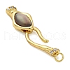 Brass Shell S-Hook Clasps KK-U059-26G-01-2