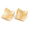 Ion Plating(IP) Rhombus 304 Stainless Steel Stud Earrings for Women EJEW-L272-005G-1