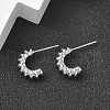C-Shaped Brass Stud Earrings EJEW-D320-11P-1