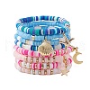 4Pcs 4 Styles Polymer Clay Heishi Beads Stretch Bracelets Sets BJEW-JB05909-2