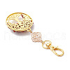 Natural Red Jasper Chips Beads & Alloy Tree of Life Pendant Decorations HJEW-JM03129-07-4