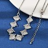 Brass Micro Pave Clear Cubic Zirconia Fruit Bib Necklaces NJEW-F342-01A-P-3