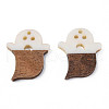 Halloween Theme Resin & Walnut Wood Pendants RESI-N025-026-B03-1