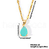 Fashionable Brass Pave Glass Teardrop Pendant Necklaces UU4380-9-1