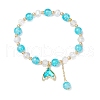 4Pcs 4 Colors Brass Glass Beads Stretch Bracelets BJEW-JB11769-3
