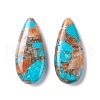 Assembled Synthetic Turquoise & Natural Orange Quartz Pendants G-K317-C03-2