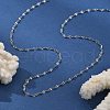 2MM 304 Stainless Steel Textured Dapped Chain Necklaces NJEW-T016-14P-2