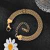 Ion Plating(IP) 304 Stainless Steel Mesh Chain Bracelet X-BJEW-G669-14G-1