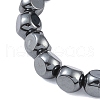 Faceted Round Synthetic Non-Magnetic Hematite Stretch Bracelets for Men BJEW-E102-04-2