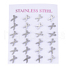 304 Stainless Steel Stud Earrings EJEW-H350-03P-3