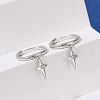 Star 925 Sterling Silver Micro Pave Clear Cubic Zirconia Hoop Earrings for Women EJEW-G427-03P-3