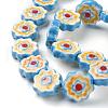 Handmade Porcelain Flower Beads Strands PORC-G006-14A-3