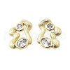 Brass Micro Pave Clear Cubic Zirconia Stud Earrings EJEW-V011-06G-4