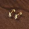 925 Sterling Silver Clear Cubic Zirconia Stud Earrings EJEW-Q032-01F-G-2