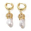 Rack Plating Nuggets Brass Micro Pave Clear Cubic Zirconia Hoop Earrings EJEW-H016-05G-02-1