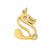 304 Stainless Steel Pendants STAS-R137-01G-S-1