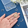 CHGCRAFT 12Pcs 6 Style Brass Micro Pave Clear Cubic Zirconia Hoop Earring Findings with Latch Back Closure FIND-CA0005-34-3