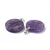 Natural Amethyst Pendants G-P491-04P-04-3