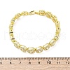 Brass Micro Pave Clear Cubic Zirconia Flat Round Link Chain Bracelets for Women BJEW-A034-01G-4