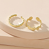 2Pcs Adjustable Retro Iron Flower Cuff Toe Ring Sets II7704-2