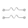 316L Surgical Stainless Steel Wavy Bar Industrial Barbell Cartilage Earrings FS-WG6688D-09-2