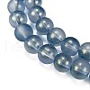 Frosted Transparent Glass Bead Strands X1-GLAA-P065-8mm-10-4